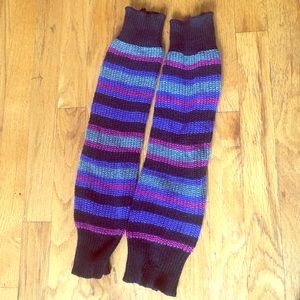 Multicolored Striped Leg Warmers